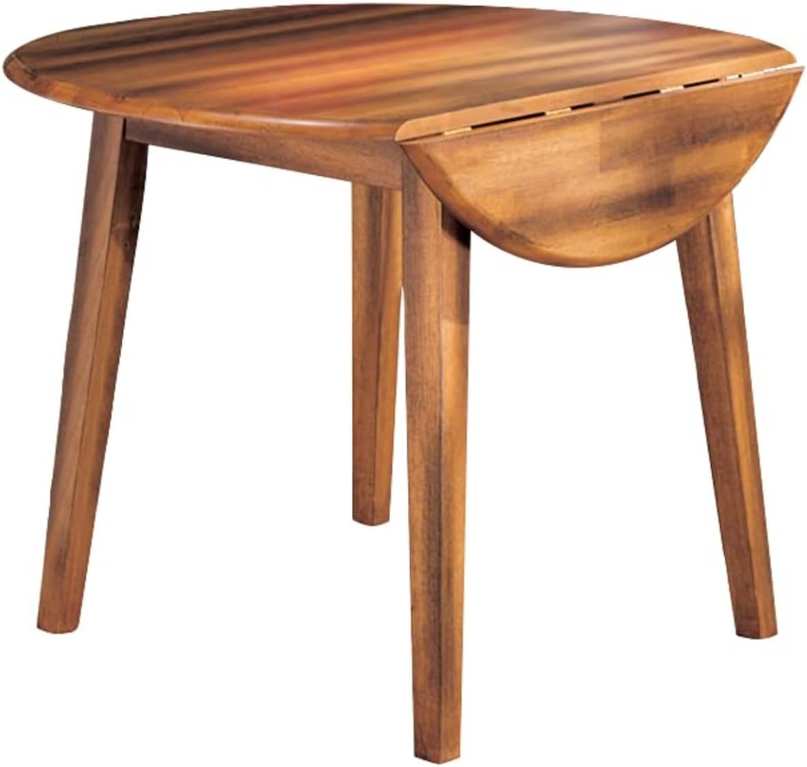 Signature Design by Ashley Hammis Round Dining Room Drop Leaf Table, Seats up to 4, Hinged Drop Leaves, Wood, 36.38" W x 36.38" D x 29.88" H, Dark Brown