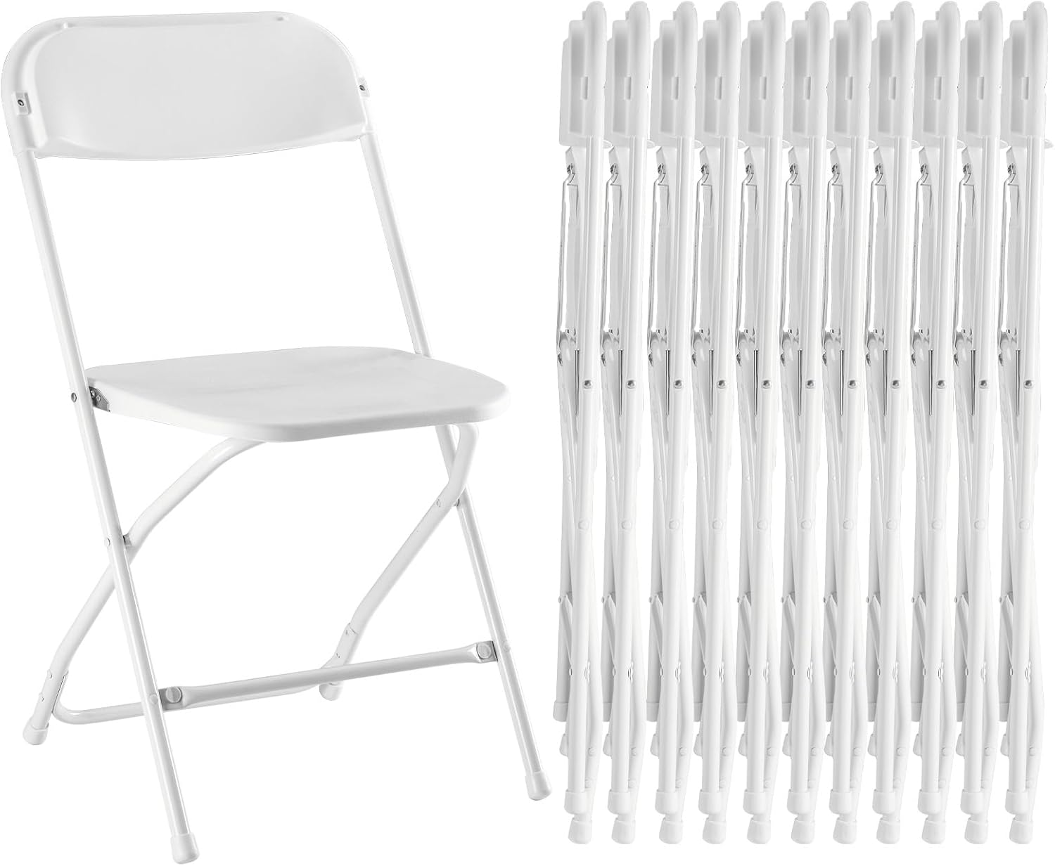 Sweetcrispy Folding Chair 4 Pack, Leather Padded Folding Chairs, Sturdy Metal Foldable Chairs, Easy to Use and Store, Outdoor and Indoor, for Home, Office, Party, Comfy, Black