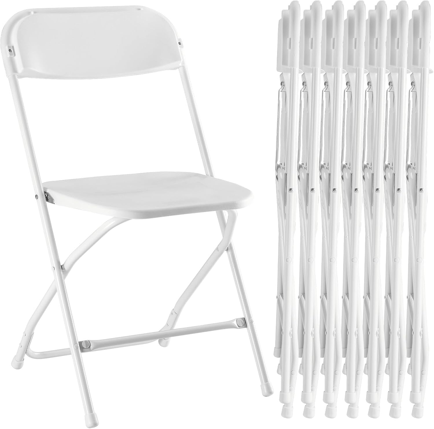 Sweetcrispy Folding Chair 4 Pack, Leather Padded Folding Chairs, Sturdy Metal Foldable Chairs, Easy to Use and Store, Outdoor and Indoor, for Home, Office, Party, Comfy, Black