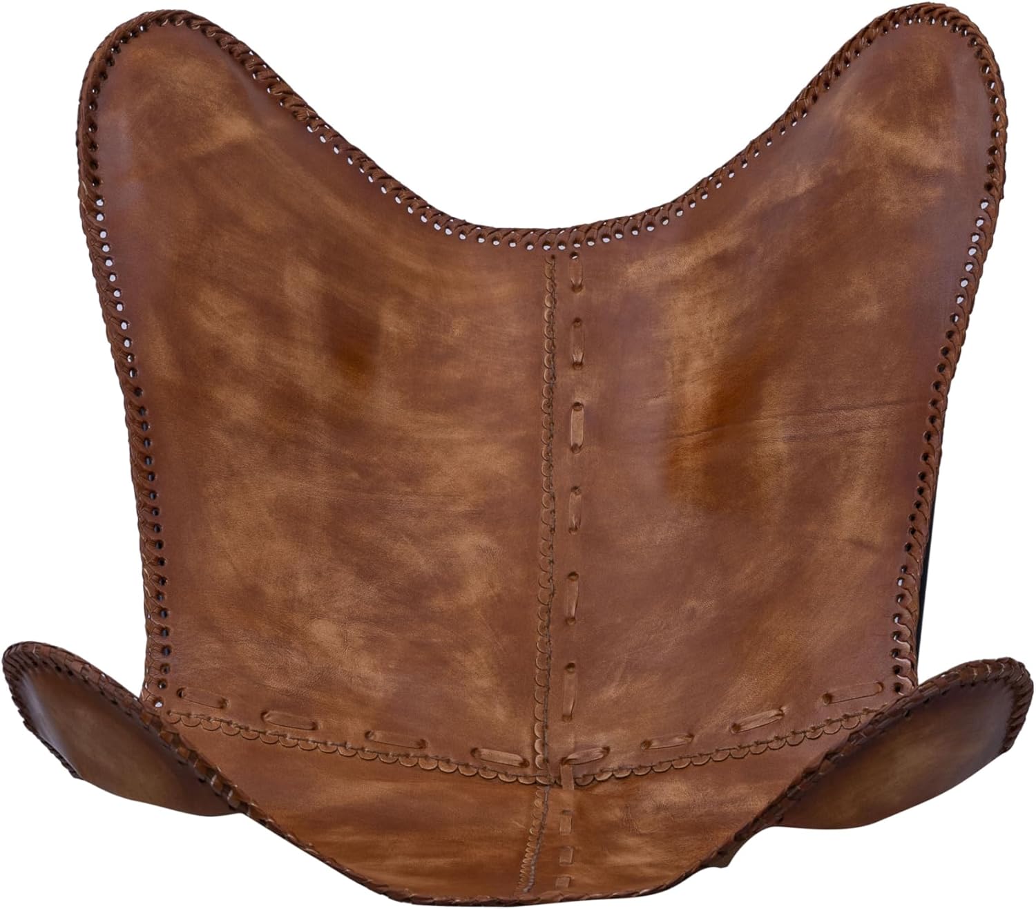 Shy Shy Brown Vintage Leather Arm Folding Chair/Genuine Antique Leather Butterfly Chair Home Décor/Handmade Chair (with Fold-able Stand) - Camping-Hiking-Chairs