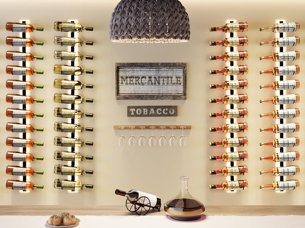 2 Pack 12 Bottle Wall Wine Rack for 24 Wine Bottles, DIY Detachable Wall Mount Wine Rack, Wine Storage Organizer Display Holder Used As One or Four, for Dining Room, Wine Cellar, New Year's Gift