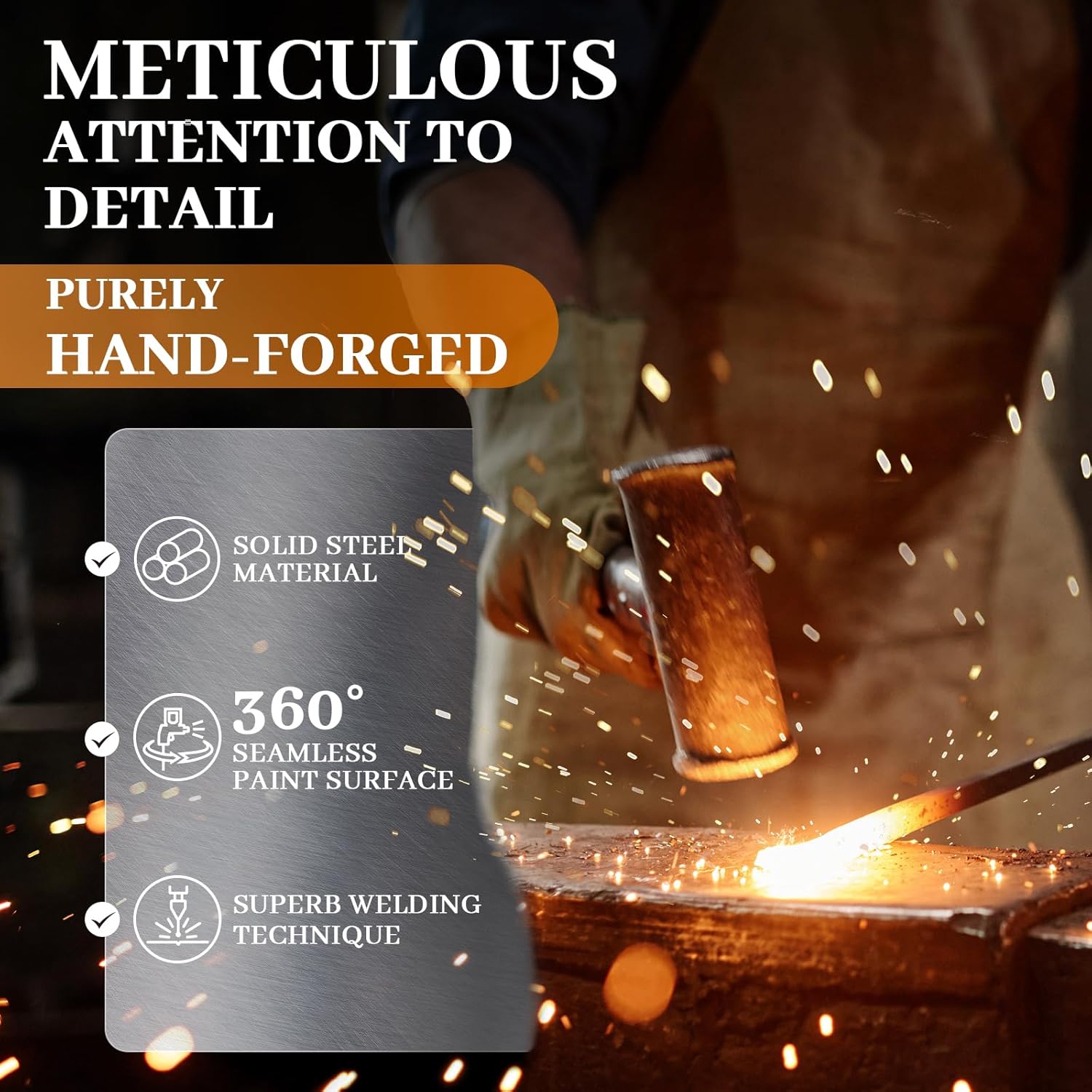 BEGINS Wine Rack Countertop, Hand Forged Wine Holder, Metal Solid Wine Storage Rack with Hammered Texture Frame,Tabletop Wine Storage Stand for Cabinet, Pantry, Bar